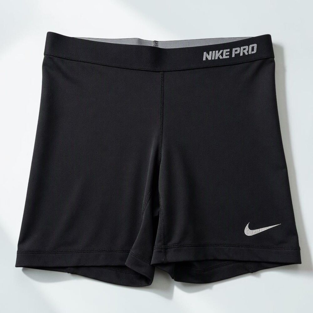 NIKE PRO Women's Black 5' COMPRESSION Yoga | Gym Shorts L Large 458655-010